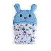 Rabbits Eat Carrots Blue Teething Mitten - 1 pc