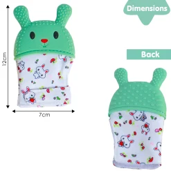 Rabbits Eat Carrots Green Teething Mitten - 1 pc