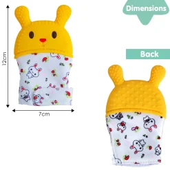 Rabbits Eat Carrots Yellow Teething Mitten - 1 pc