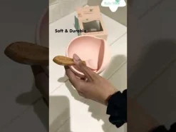 Red Silicon Bowl And Spoon Set