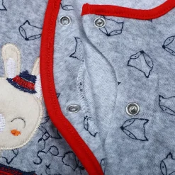 Rock Star Infant Full Sleeves Snap Button Bodynew born sleepsuits onlinesuit Romper - Grey