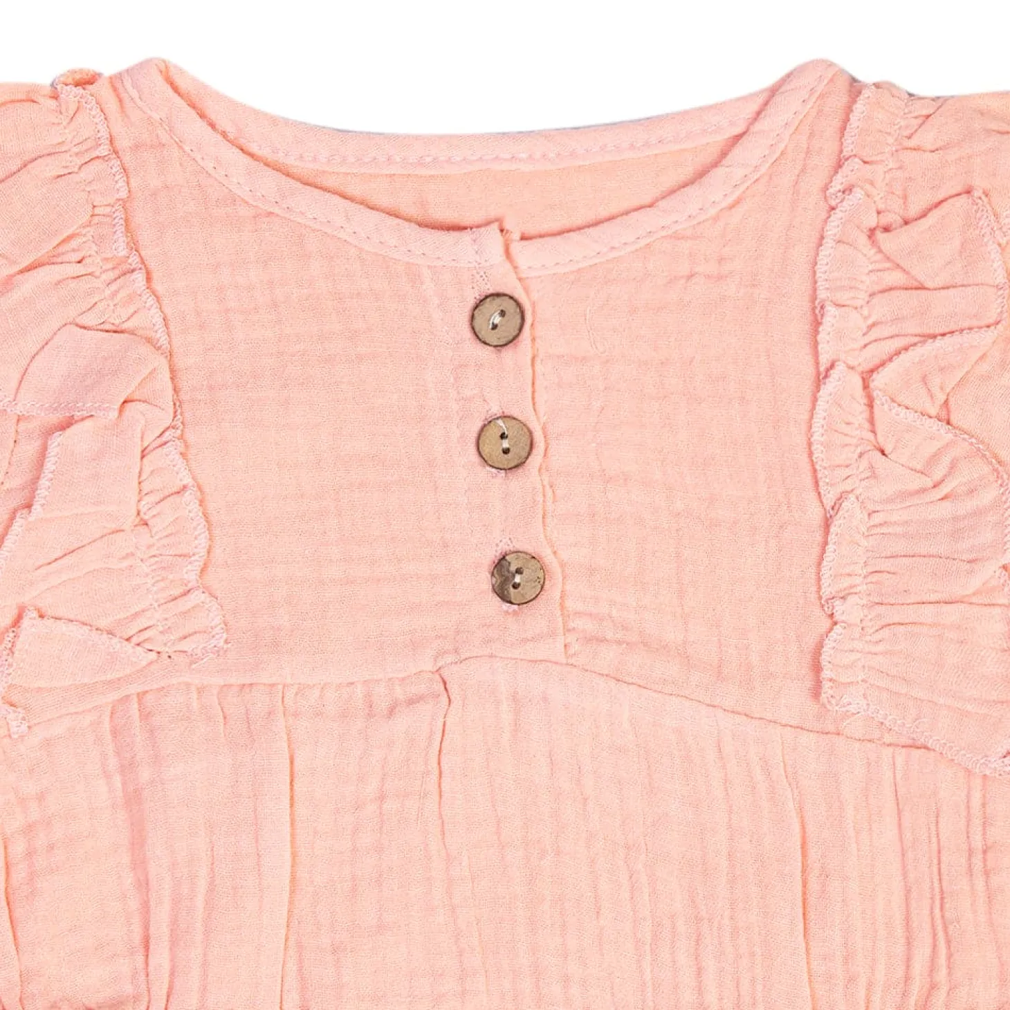 Ruffle Full Sleeve Peach 1 Piece Romper