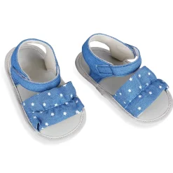 Ruffle Star Premium Girls Anti-Slip Sandal Booties - Blue