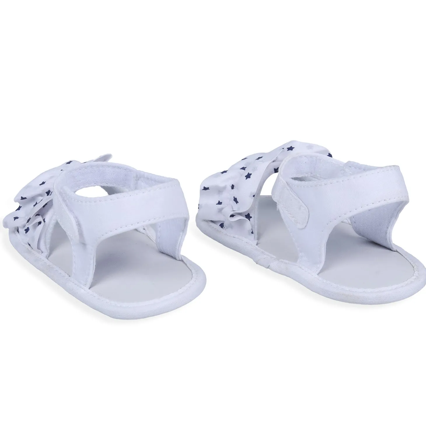 Ruffle Star Premium Girls Anti-Slip Sandal Booties - White