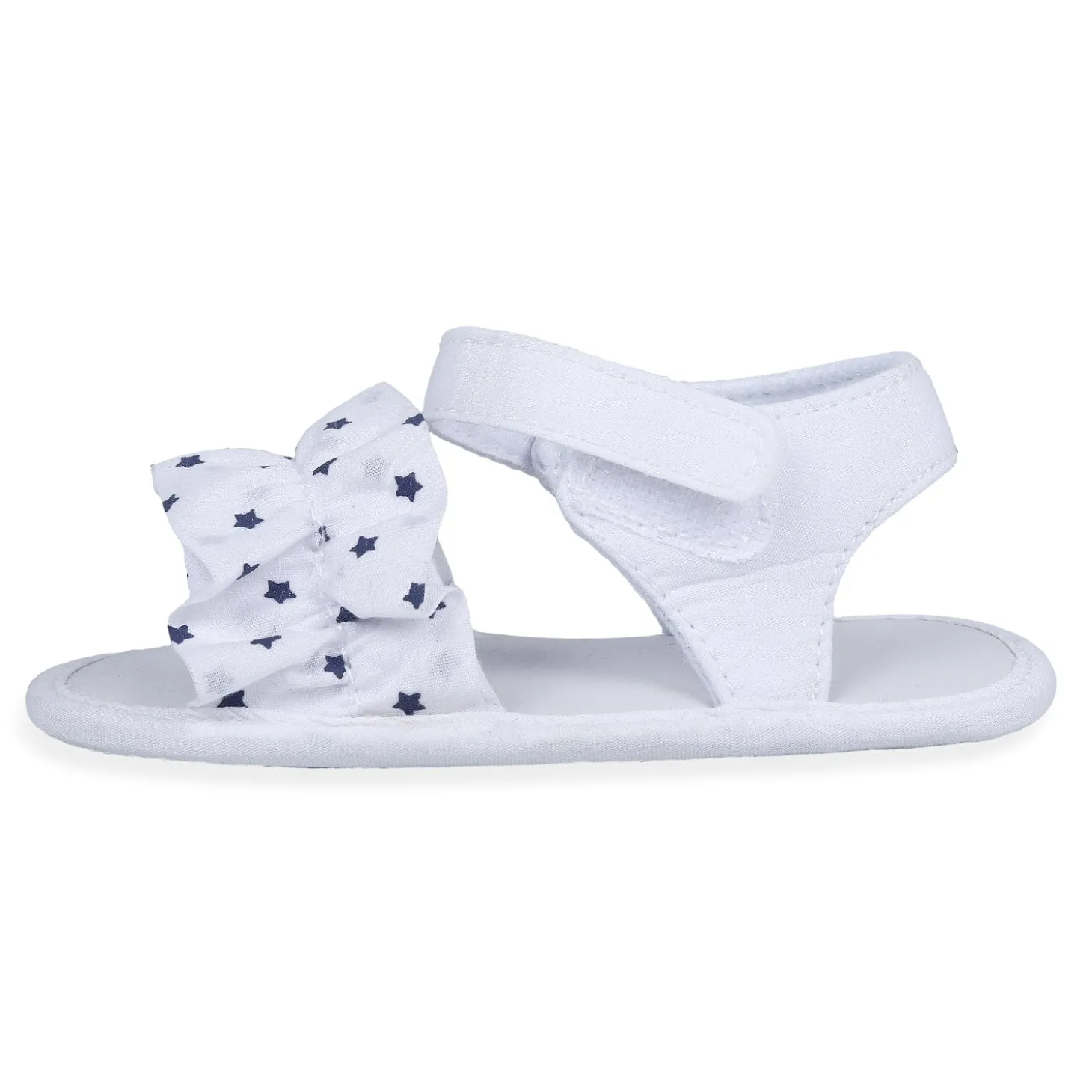 Ruffle Star Premium Girls Anti-Slip Sandal Booties - White
