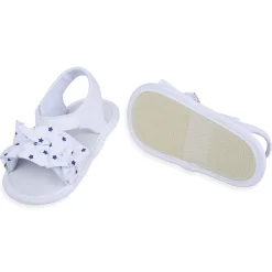 Ruffle Star Premium Girls Anti-Slip Sandal Booties - White