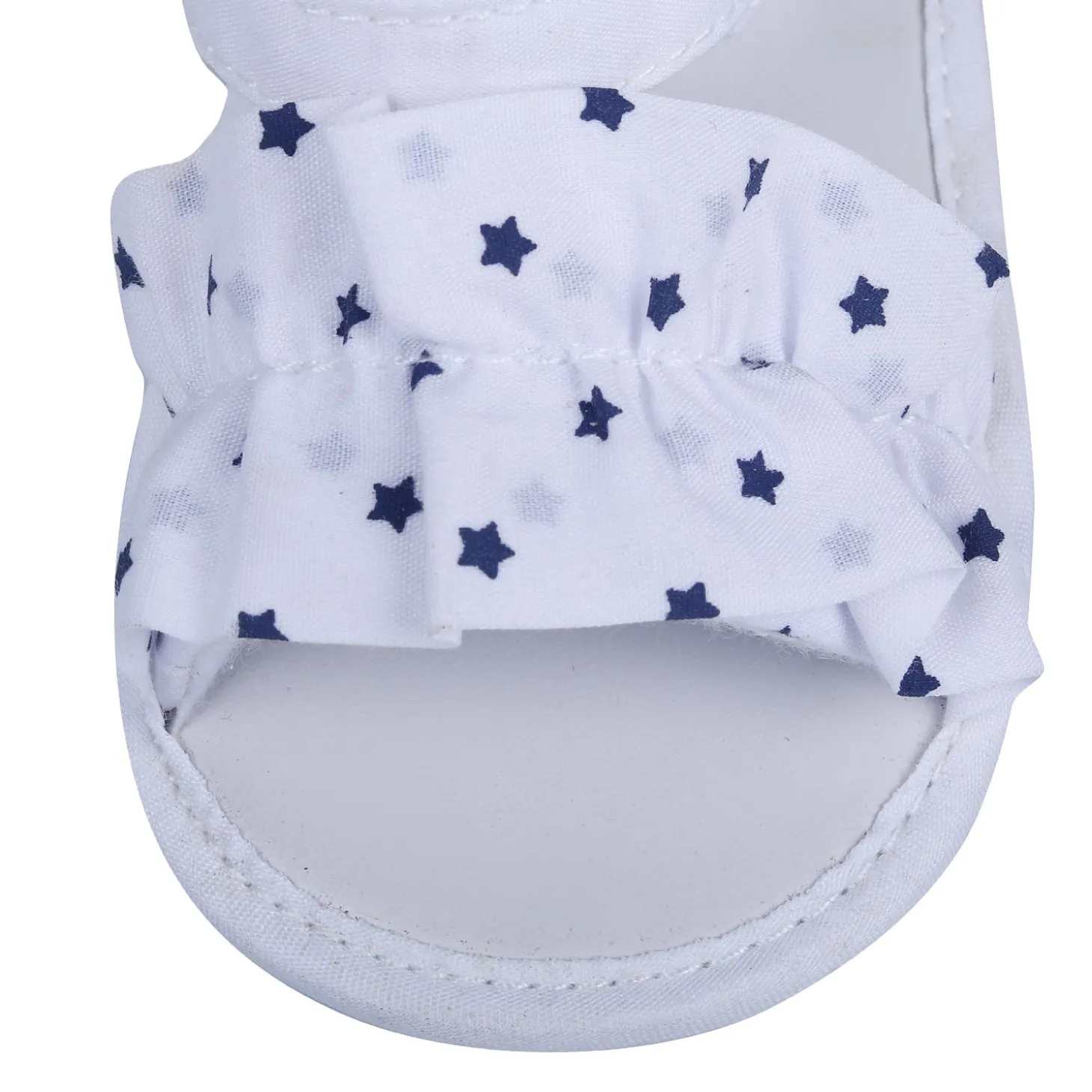 Ruffle Star Premium Girls Anti-Slip Sandal Booties - White