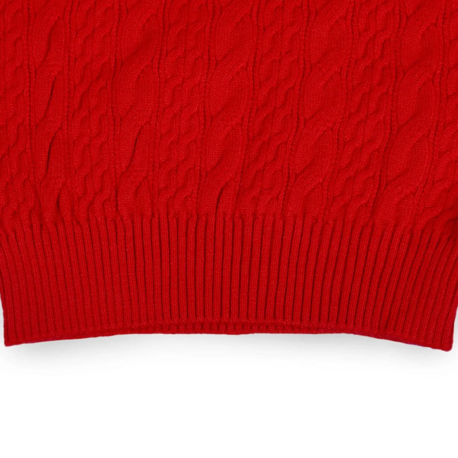 Ruffled Jumper Solid Premium Full Sleeves Braided Knit Sweater - Red