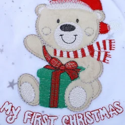 Santa's Favourite Infant Full Sleeves Snap Button Bodysuit Romper - White