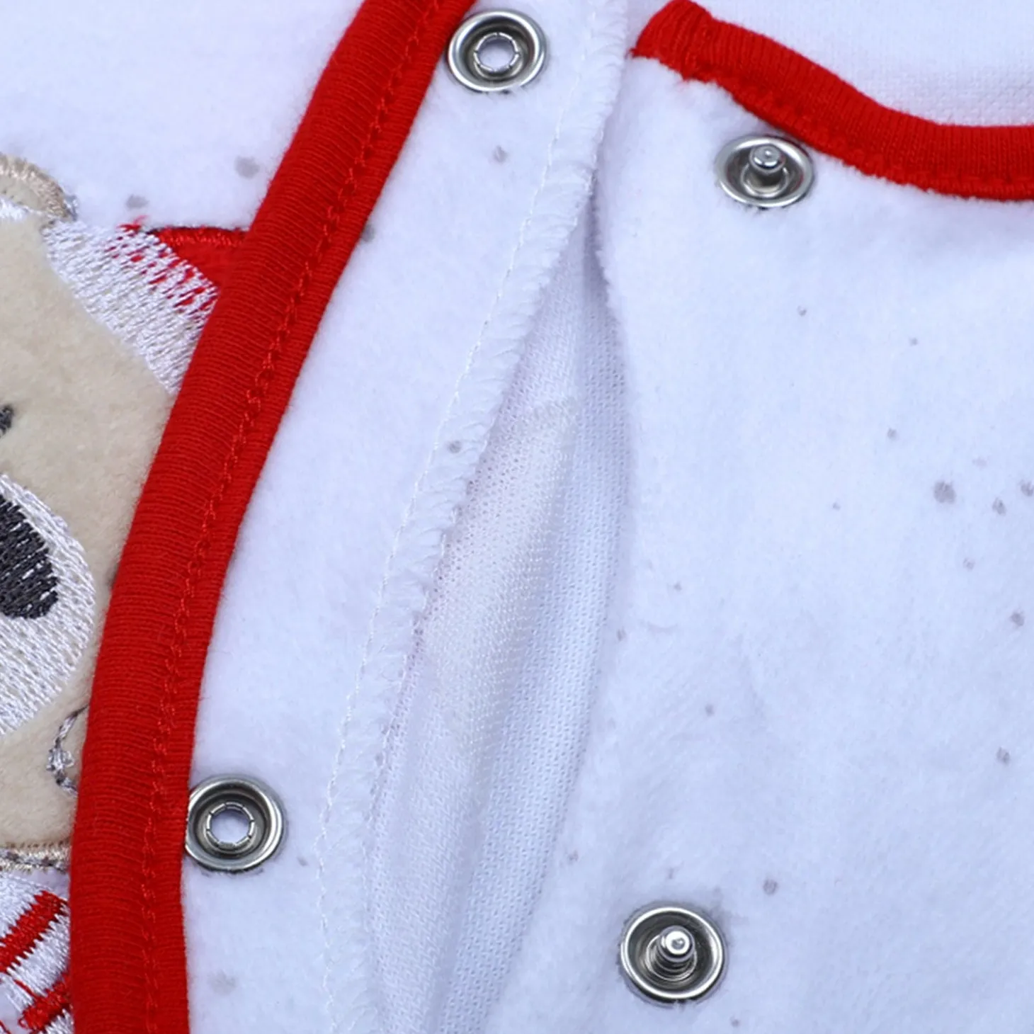 Santa's Favourite Infant Full Sleeves Snap Button Bodysuit Romper - White