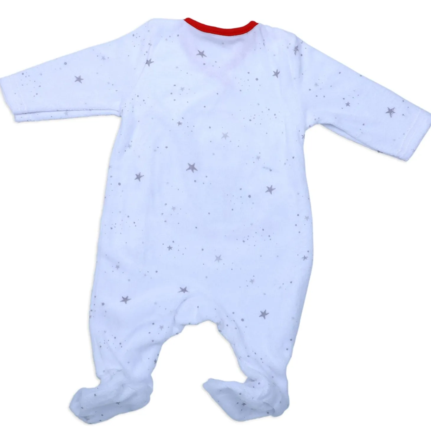 Santa's Favourite Infant Full Sleeves Snap Button Bodysuit Romper - White