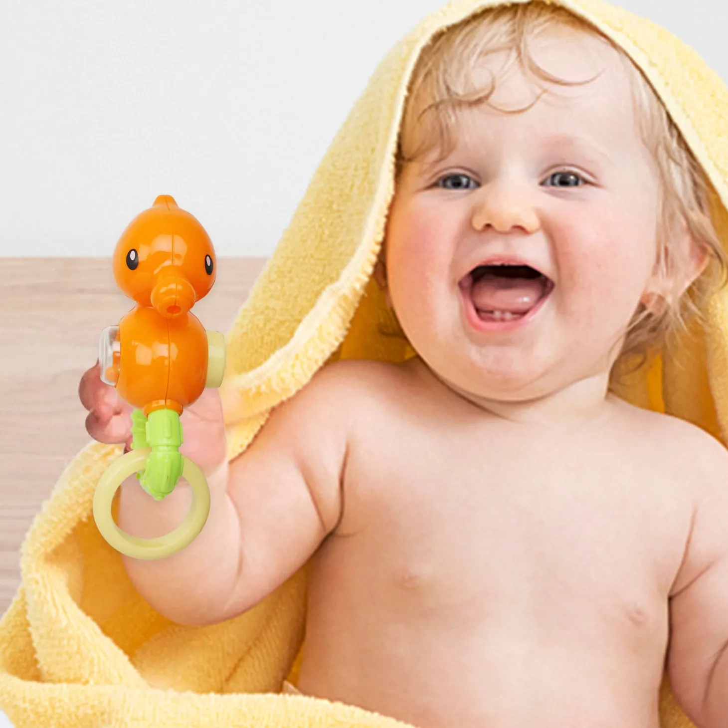 Seahorse Orange Rattle Toy