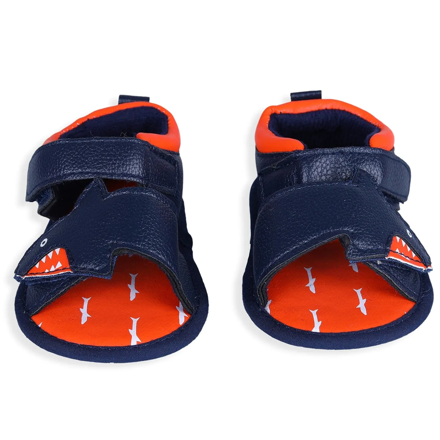 Shark Anti-Slip PU Leather Sole Sandals - Blue And Orange