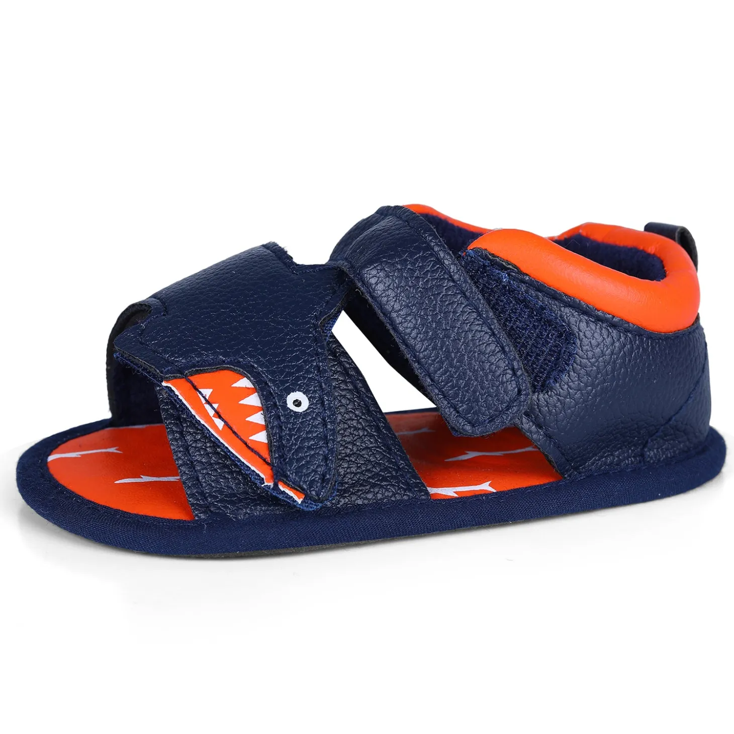 Shark Anti-Slip PU Leather Sole Sandals - Blue And Orange