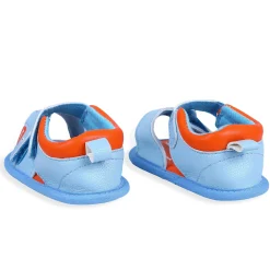 Shark Anti-Slip PU Leather Sole Sandals - Blue