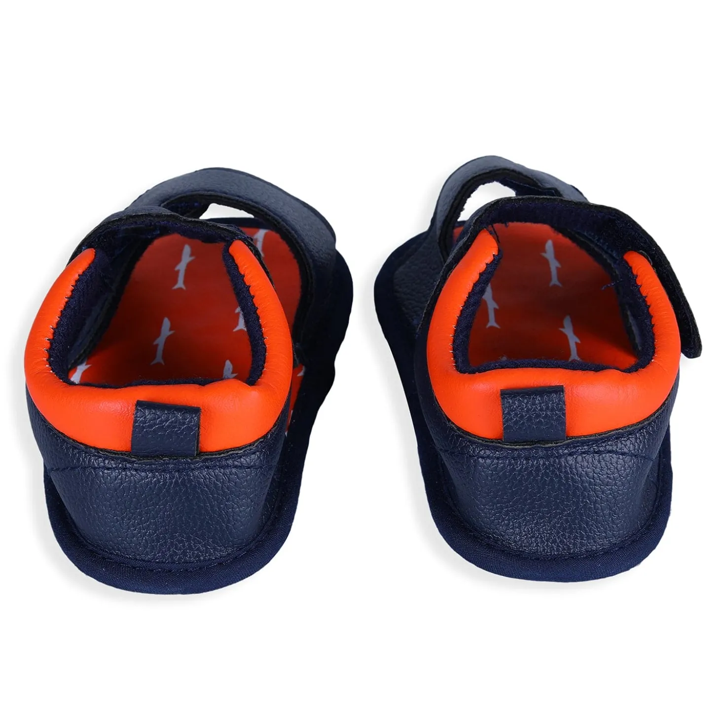 Shark Anti-Slip PU Leather Sole Sandals - Blue And Orange