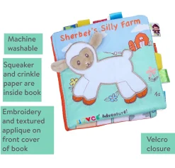 Sherbet’s Silly Farm Educational Learning 3D Cloth Book With Rustle Paper - Multicolour