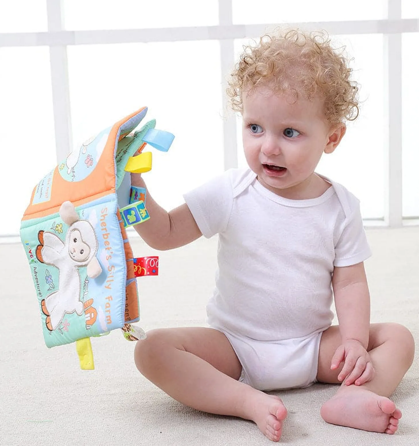 Sherbet’s Silly Farm Educational Learning 3D Cloth Book With Rustle Paper - Multicolour
