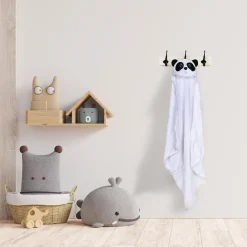 Sleepy Panda White Animal Hooded Towel