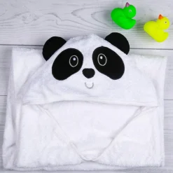 Sleepy Panda White Animal Hooded Towel