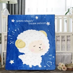 Sleepy Sheep Blue Two-Ply Blanket