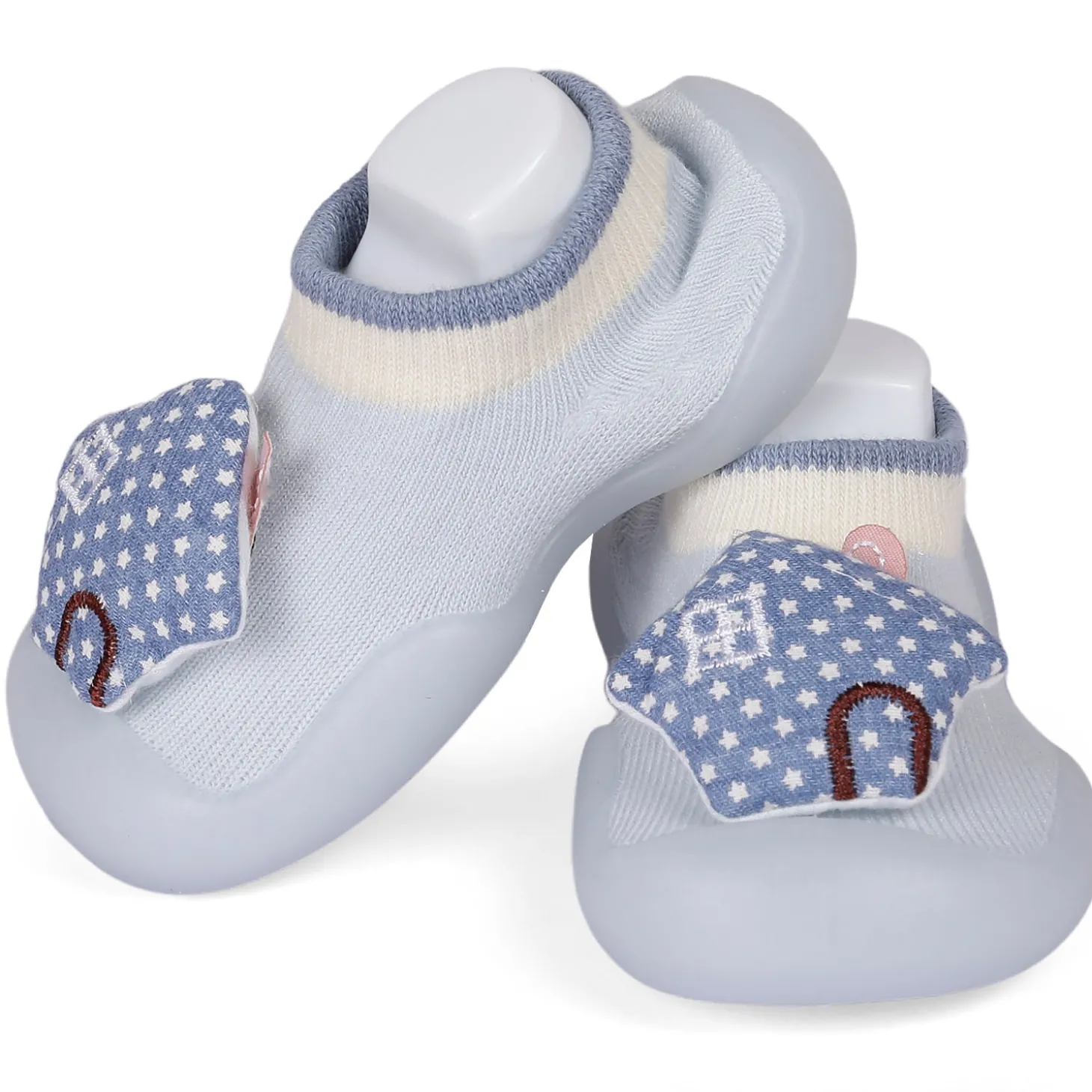 Slip-On Shoes 3D Happy Home Blue