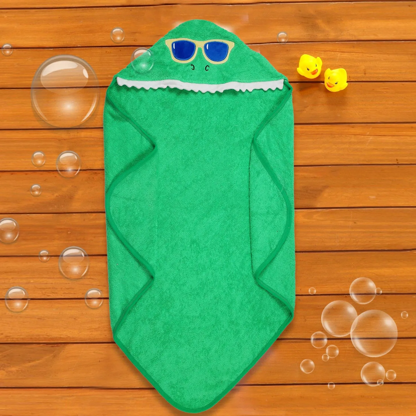 Smart And Nerdy Dark Green Hooded Towel