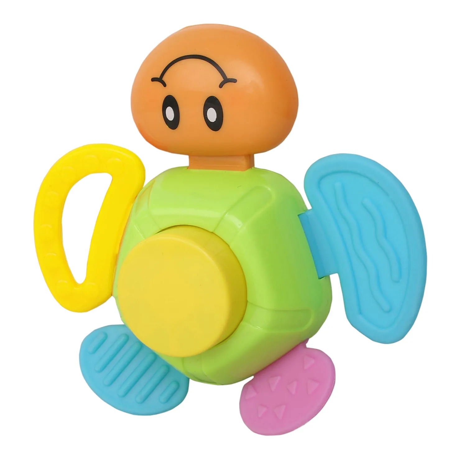 Smiley Multicolour Touch Button Teether Toy and Rattle Set