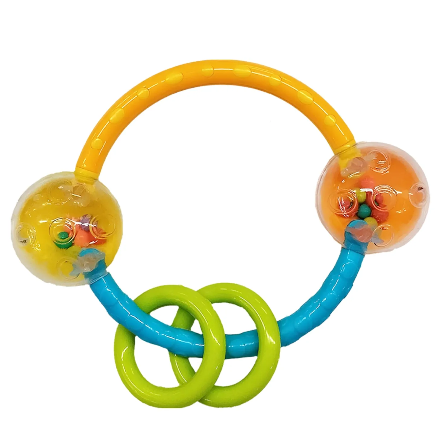 Smiley Multicolour Touch Button Teether Toy and Rattle Set