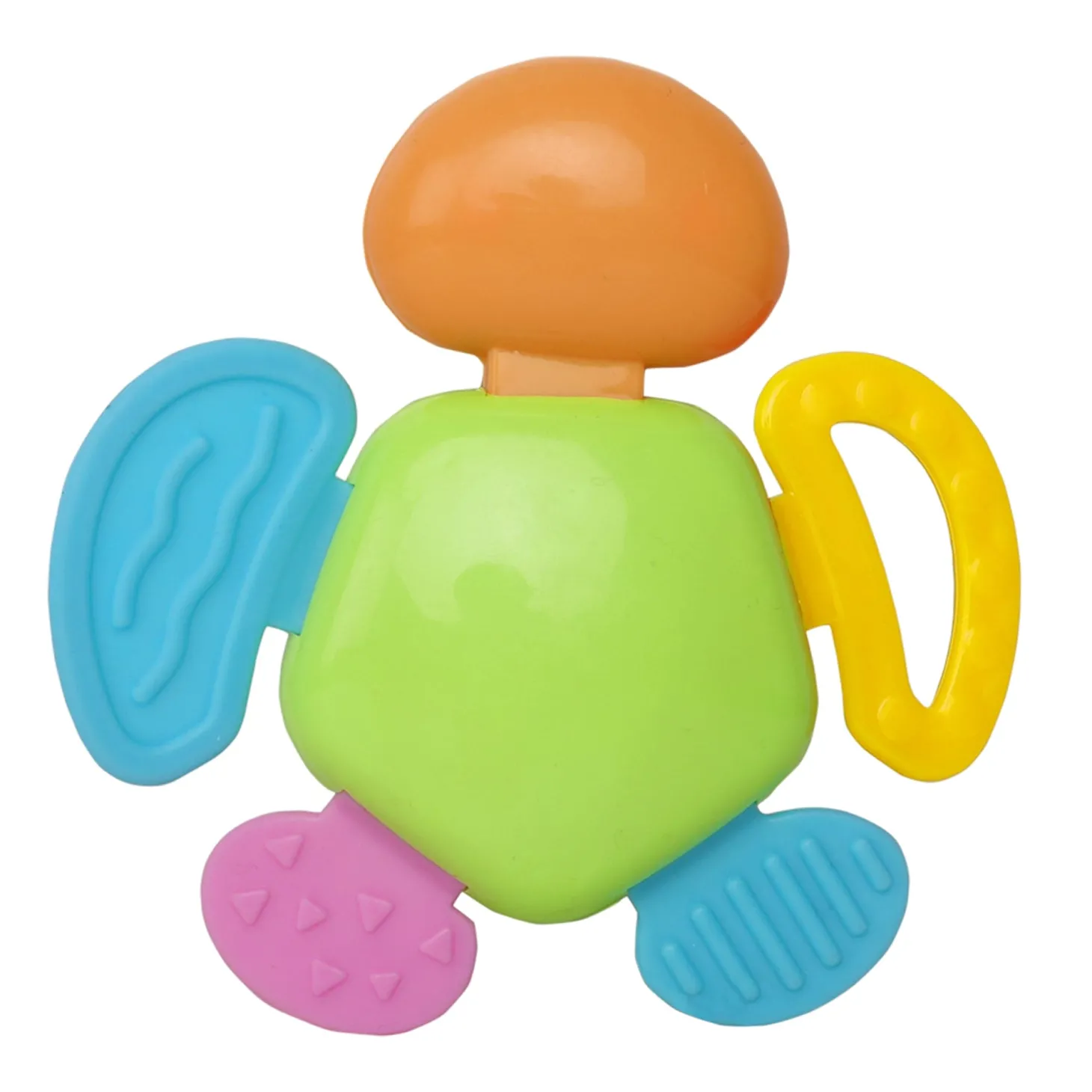 Smiley Multicolour Touch Button Teether Toy and Rattle Set