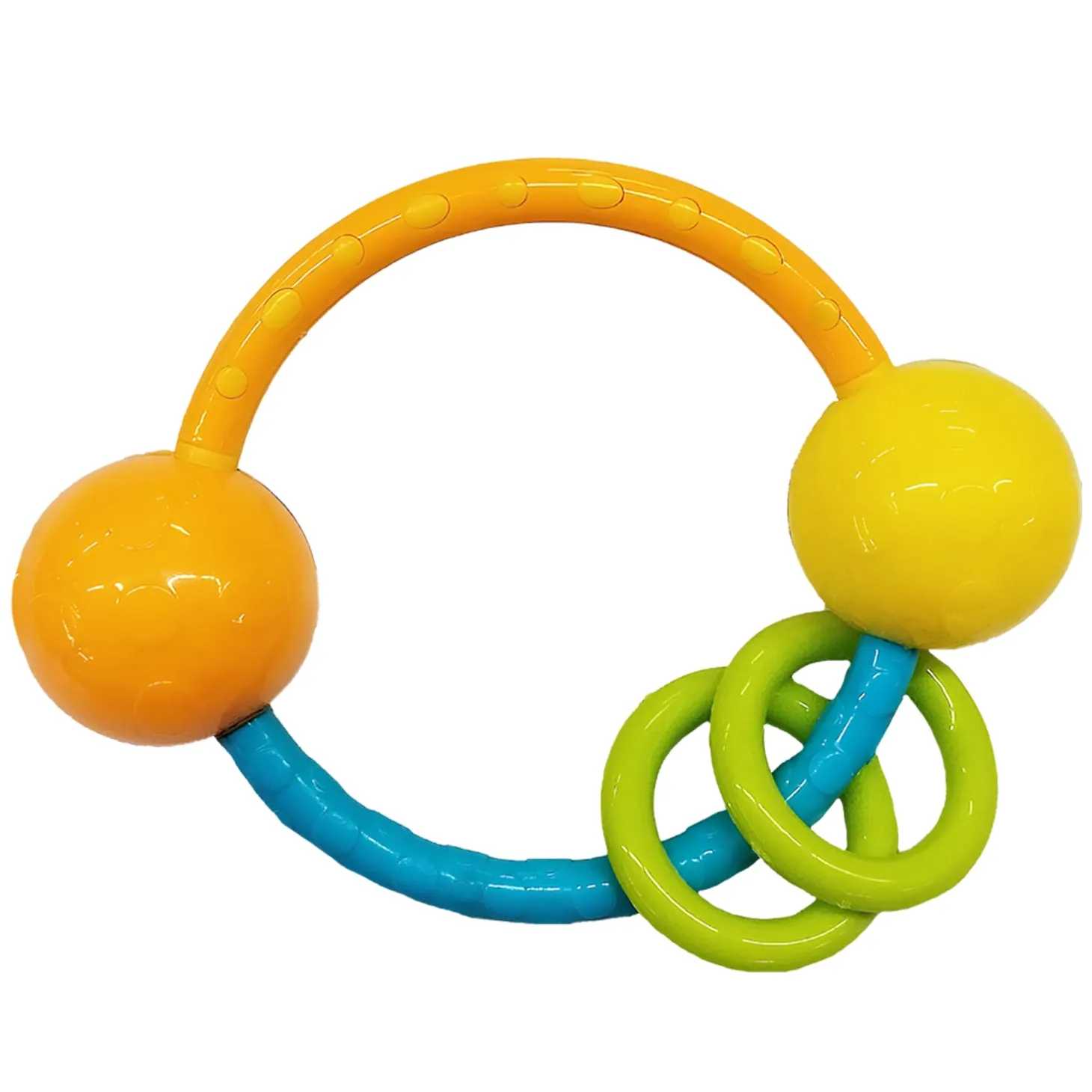 Smiley Multicolour Touch Button Teether Toy and Rattle Set