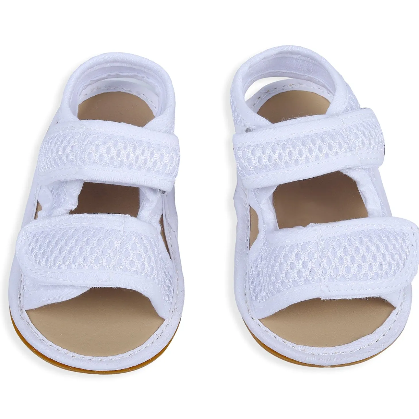 Solid Hookloop Comfortable Anti-skid Floater Sandals - White
