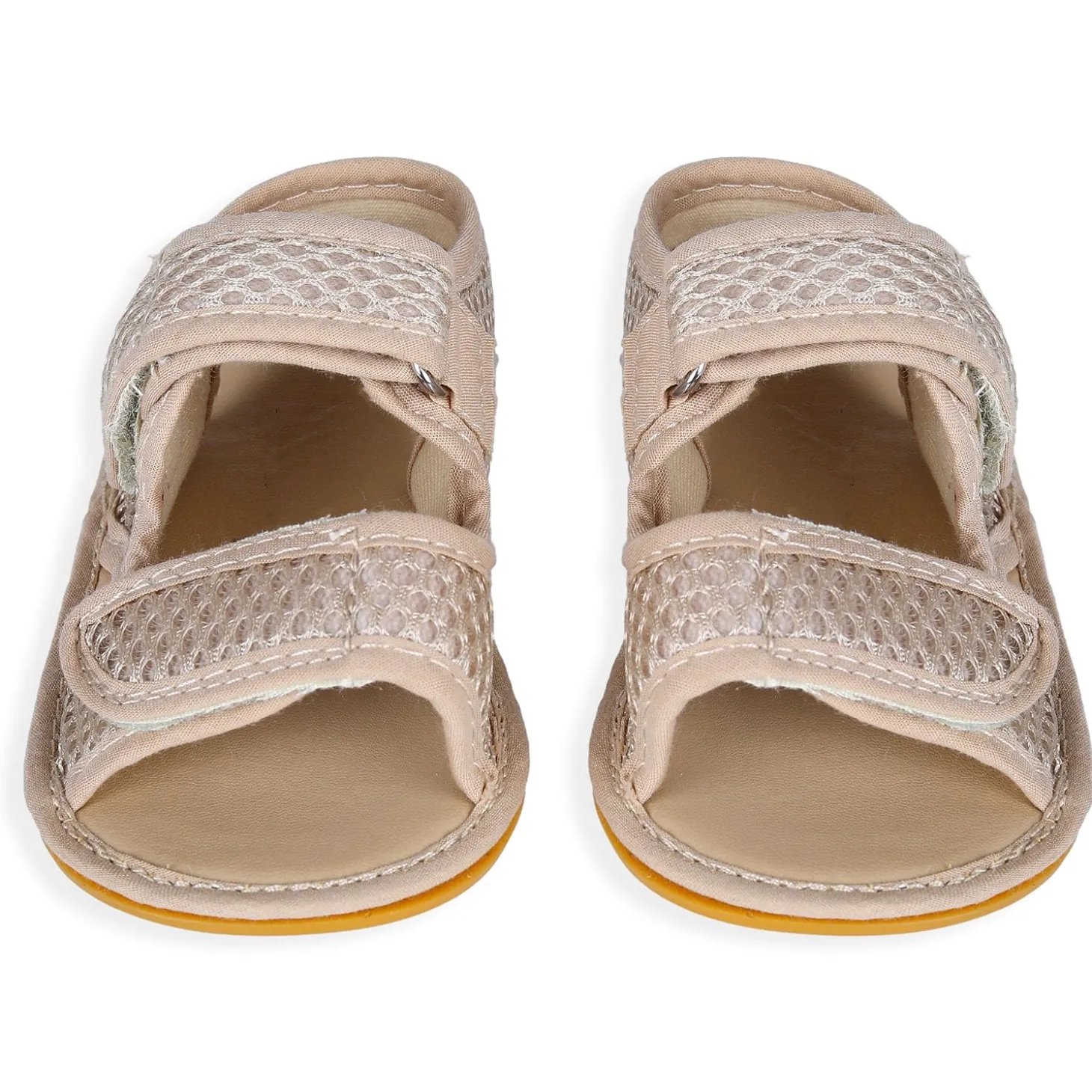 Solid Hookloop Comfortable Anti-skid Floater Sandals - Beige