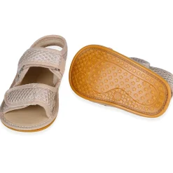 Solid Hookloop Comfortable Anti-skid Floater Sandals - Beige