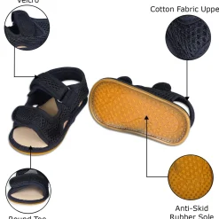 Solid Hookloop Comfortable Anti-skid Floater Sandals - Black