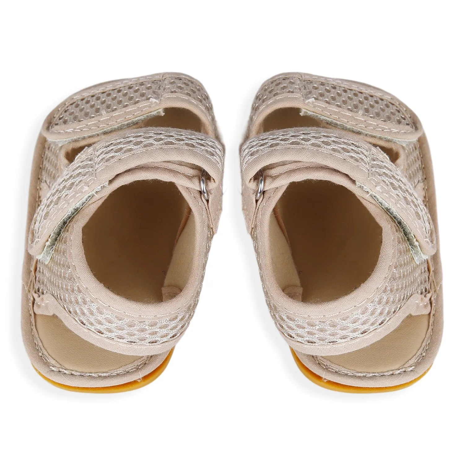 Solid Hookloop Comfortable Anti-skid Floater Sandals - Beige