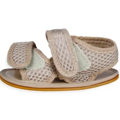 Solid Hookloop Comfortable Anti-skid Floater Sandals - Beige