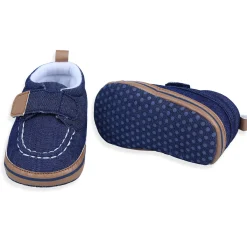 Solid Hookloop Stylish And Casual Denim Velcro Booties - Blue