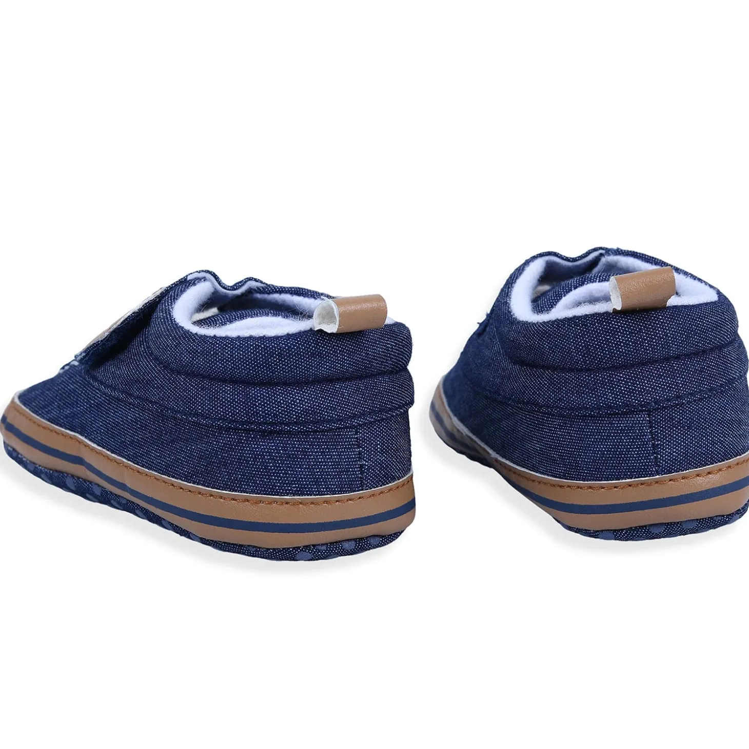 Solid Hookloop Stylish And Casual Denim Velcro Booties - Blue