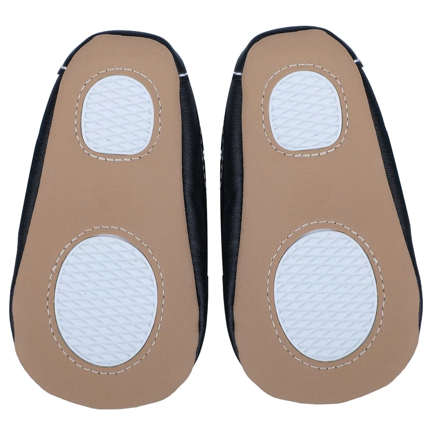 Solid Hookloop Stylish Leather Velcro Shoes - Black