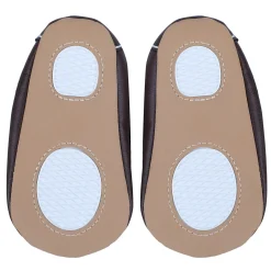 Solid Hookloop Stylish Leather Velcro Shoes - Brown