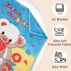 Star Bear Multicolour Double Sided Fur Blanket