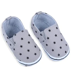 Star Casual Sneakers Soft Sole Anti-Skid Slip-On Booties - Grey