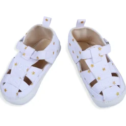 Star Premium Anti-Slip Velcro Hook-Loop Sandal Booties - White