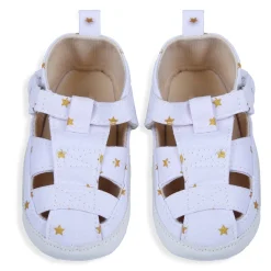 Star Premium Anti-Slip Velcro Hook-Loop Sandal Booties - White