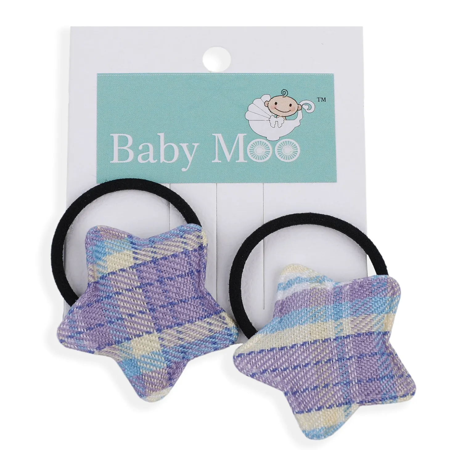 Star Rubber Bands Hair Elastic 2 Pcs - Purple