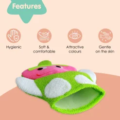 Strawberry Pink And Green Cartoon Bath Glove
