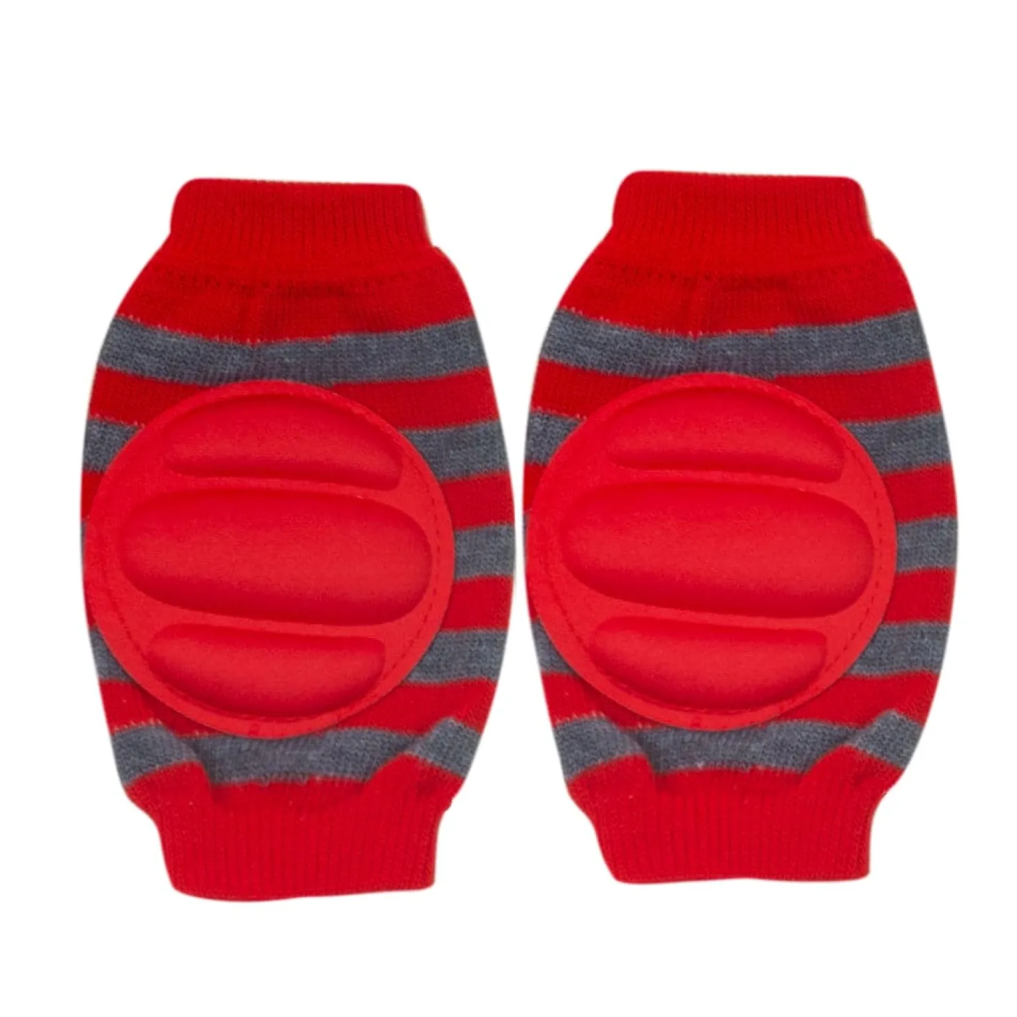 Striped Red, Black 2 Pk Baby Cushioned Kneepad