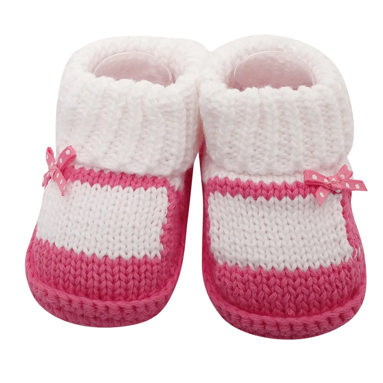 Sweet Bows White And Pink Socks Booties