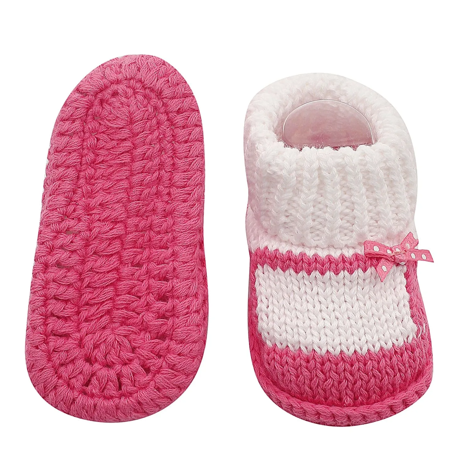 Sweet Bows White And Pink Socks Booties